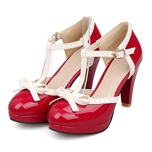 Red 50's Style Heel